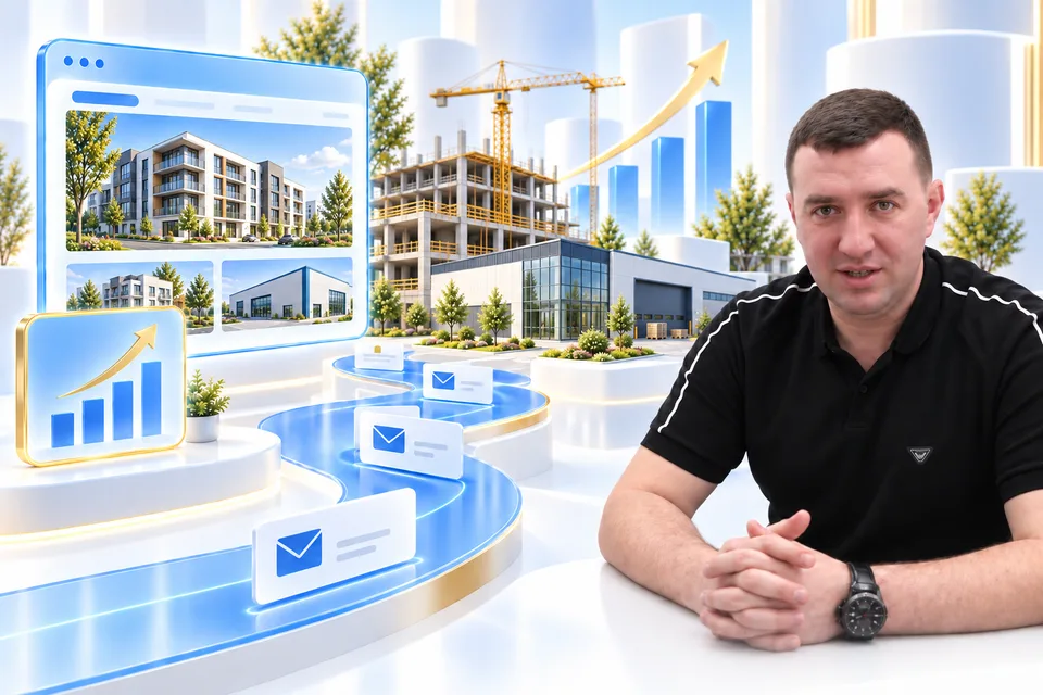 Яков Митрофанов и иллюстрация кейса «Альянс Строй»: Найти подрядчика → Изучить предложение → Обсудить строительство