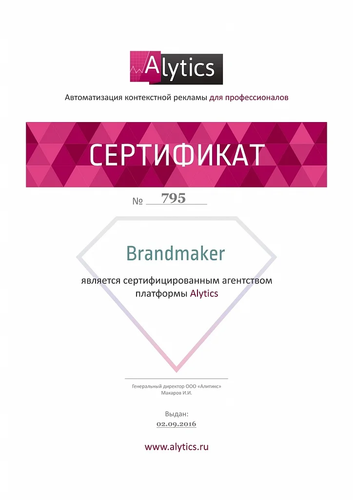 "Brandmaker" получил статус сертифицированного партнера системы автоматизации контекстной рекламы Alytics — иллюстрация 1